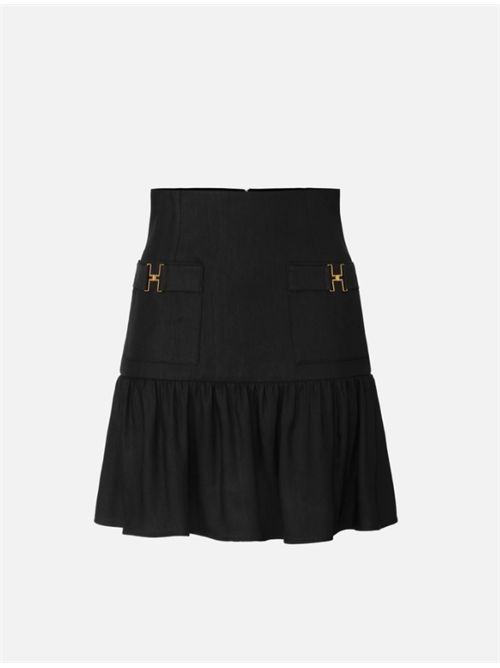 GONNA IN MISTO LINO ELISABETTA FRANCHI | GO18662E2110 nero